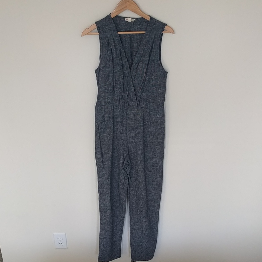 Navy linen jumpsuit